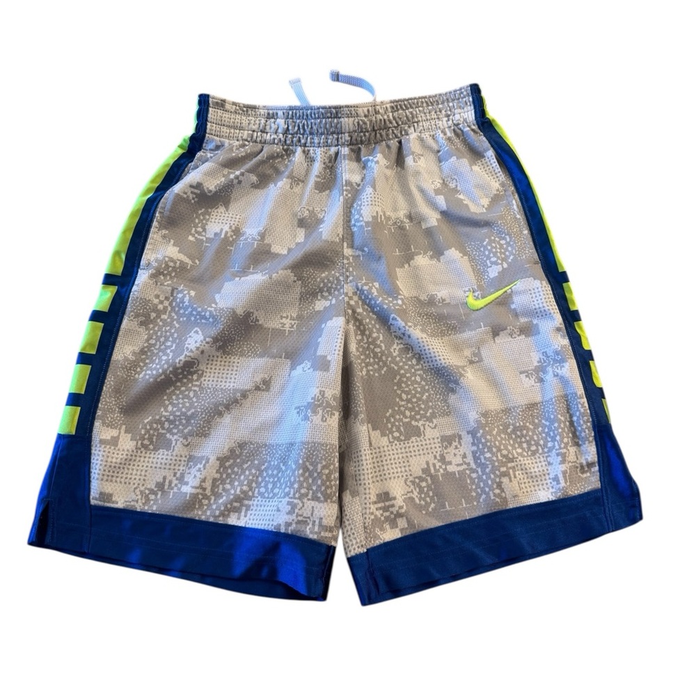Nike | Dry FIT Gray Blue Neon Yellow Athletic Sports Shorts